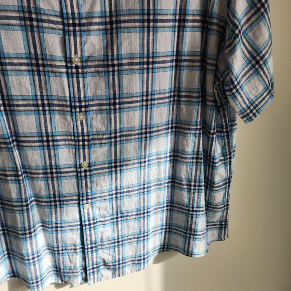 XXL Linen Cotton Shirt Blue Check White Multicolor Jos A Bank New Nwt Mens Size - Picture 11 of 17